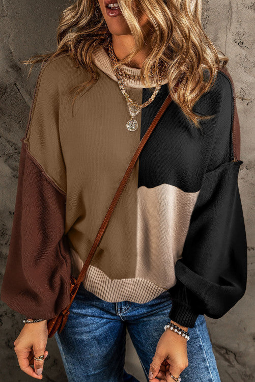 Coffee Colorblock Sweater