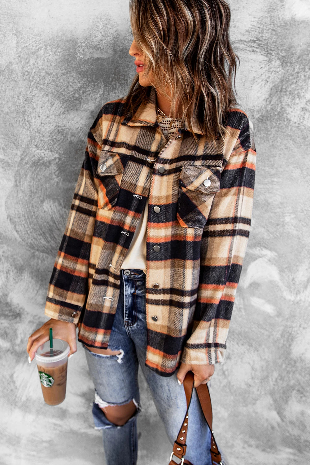 Plaid Button Up Long Sleeve Flannel