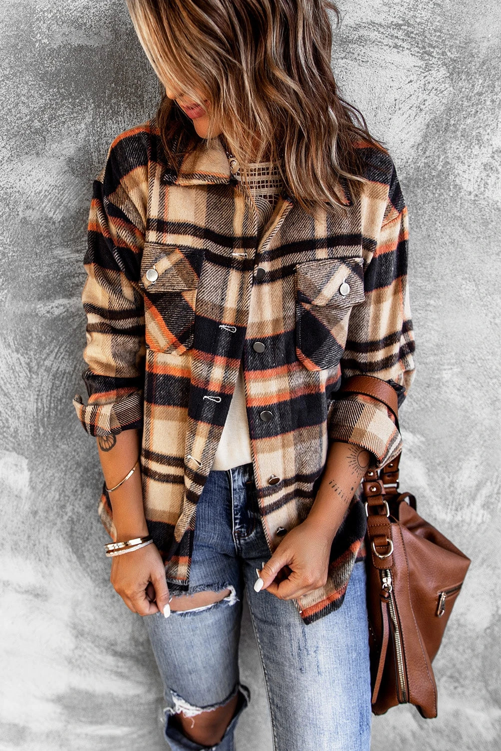 Plaid Button Up Long Sleeve Flannel