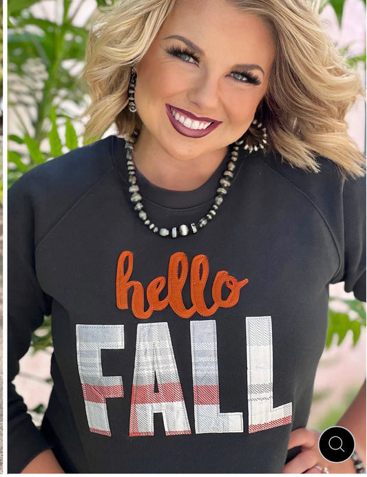 Hello Fall Appliqué Sweatshirt